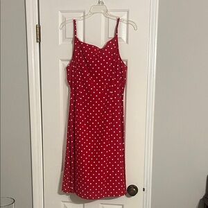 Red Polka Dot Slip Dress - Women